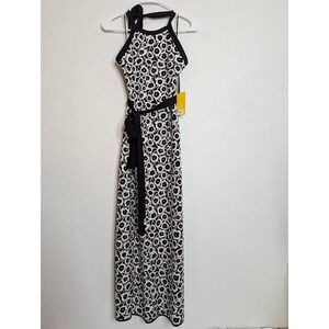 DVF‎ x Target Halter Tie Neck Neutral Poppy Sweaterknit Midi Dress Size M Work